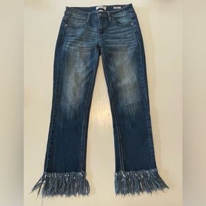 Frayed Hem Judy Blue Straight Cropped Jeans